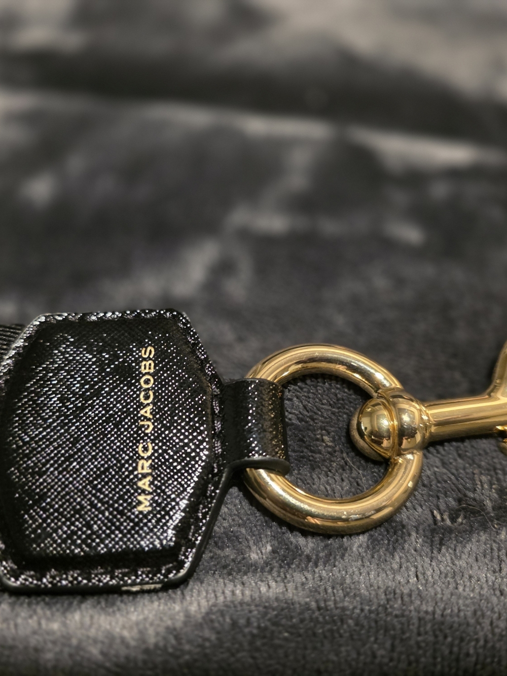 Marc Jacobs Black and White Logo Webbing Strap with Gold Hardware - Picture 4 of 7